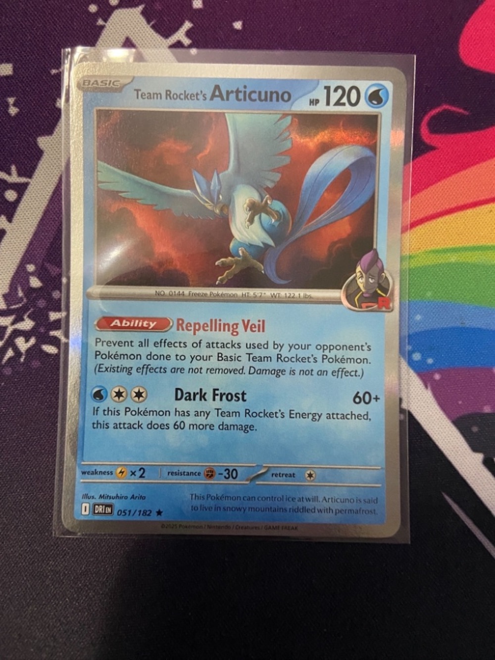 Team Rocket's Articuno Holofoil Rare (051/182)